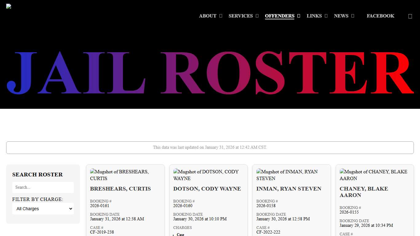Jail Roster - Pittsburg County Sheriff's Office