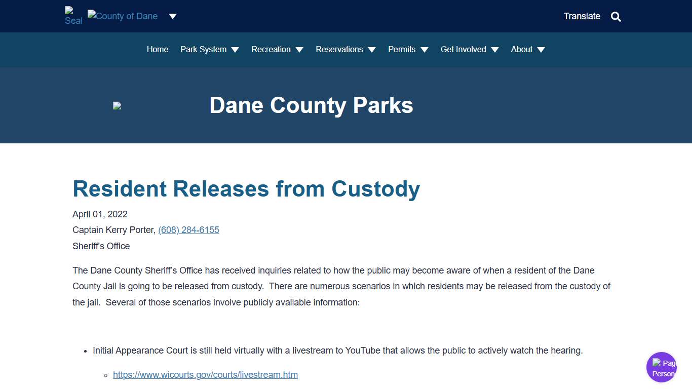 Press Releases Dane County Parks
